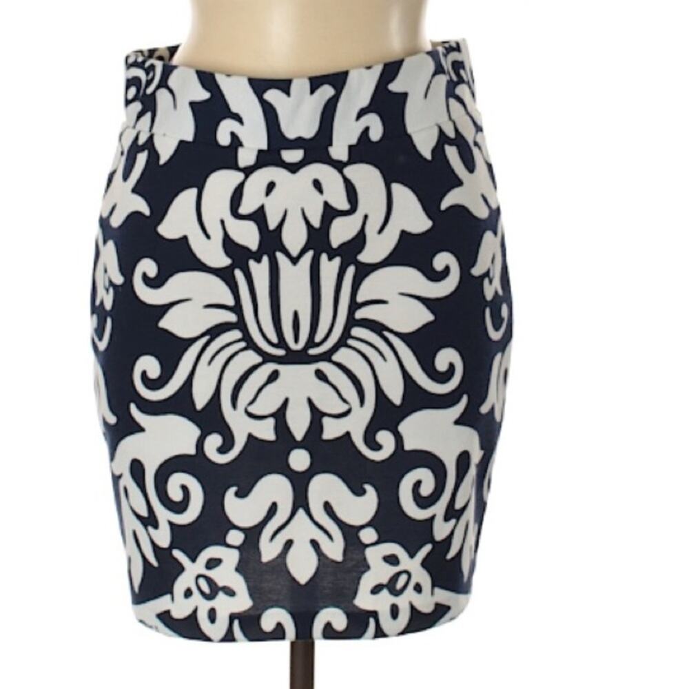 INC International Concepts Navy Printed Skirt